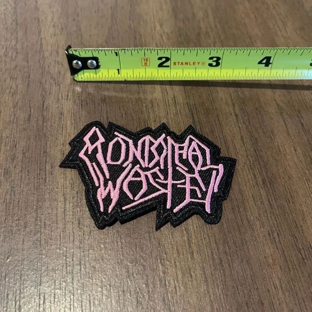 Municipal Waste Black & Pink Logo Cutout Iron On Appliqué Patch
